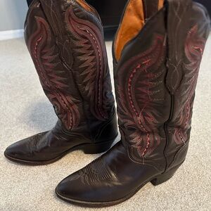 Men's Western Cowboy Boots - Brown and Red